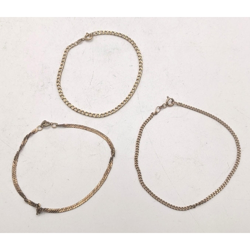 30 - Three 9ct gold bracelets to include a square link bracelet together with two others
Location: CAB 8
... 