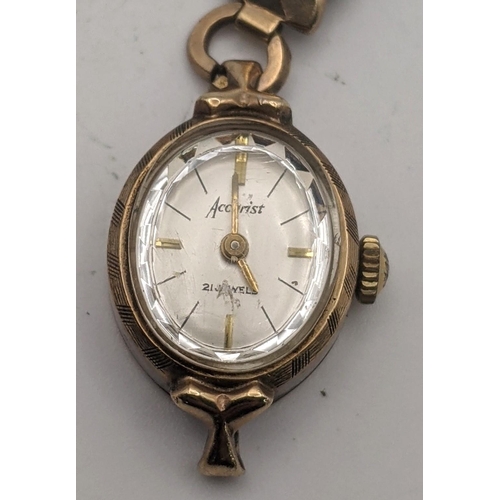 37 - A 9ct gold Accurist manual wind wrist on a later expanding strap total weight 13.7g
Location: CAB 7
... 