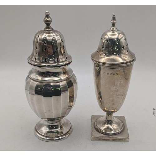 49 - Two silver sugar casters one hall Birmingham 1928 together with one other total weight 222g
Location... 