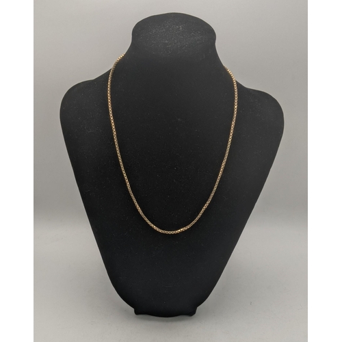 5 - A 9ct gold box link necklace 10.4g, 46cmL

Location: CAB 3
If there is condition report shown, pleas... 