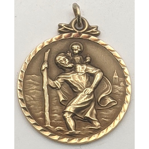 6 - A 9ct gold St Christopher pendant 3.6g
Location: CAB 3
If there is condition report shown, please re... 