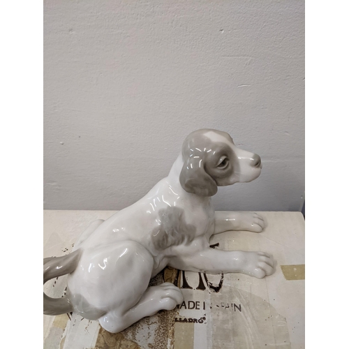 405 - Dog related Lladro porcelain figures to include 'Unlikely Friends', Nao by Lladro 'Dog Lying Down', ... 