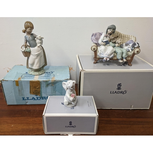 413 - Lladro figures to include 'Big Sister', 'Girl with Lamb' and 'Lucky in Love'
Location: RAB
If there ... 