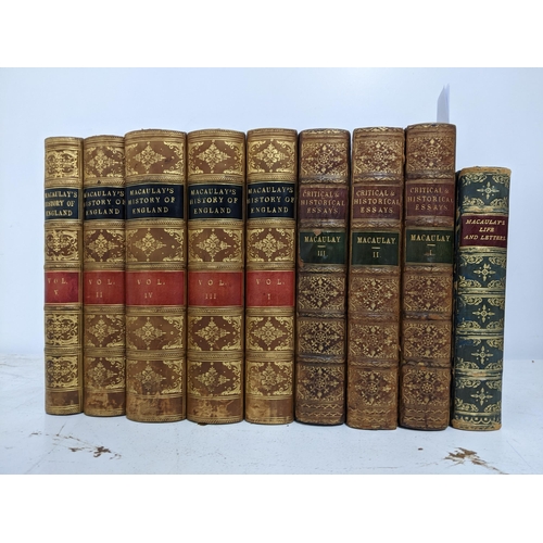 456 - Antiquarian leather bound books to include Thomas Babington MaCaulay - The History of England from t... 