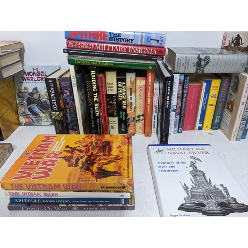 459 - A quantity of military related books to include Roger Perkins - Military Naval Silver - Treasures of... 