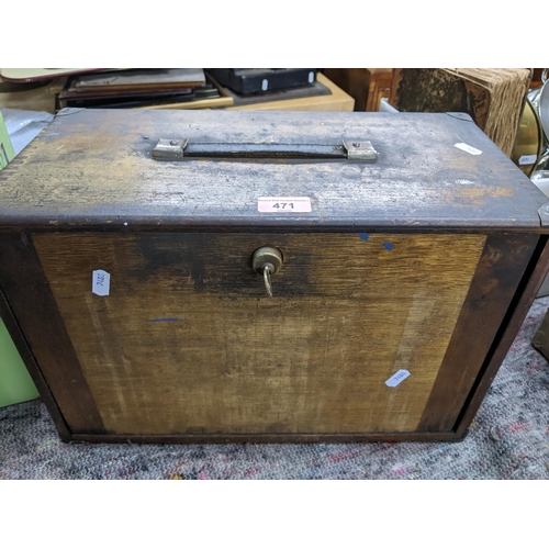 471 - Vintage tools to include a seven-drawer wooden tool chest containing various drill bits etc, along w... 