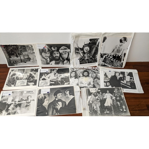 479 - Music related publicity film stills B&W to include Great Waltz, David Bowie, disco Fever, Bee Gees, ... 