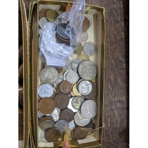 522 - Coins - to include one pennies, USA quarter dollar, twenty francs, and others Location:5.3
If there ... 