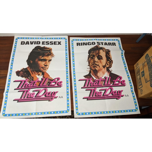 527 - A pair of Double Crown poster, That'll be the Day, David Essex, Ringo Starr, 20in x 30in, folded
Loc... 