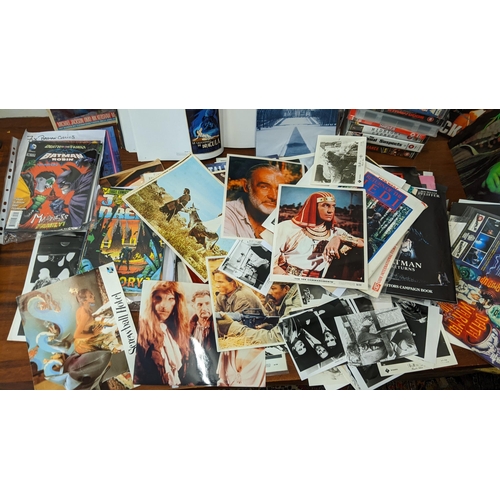 533 - Film and music memorabilia to include 12 VHS tapes, boxed, DVD's, signed VHS cover by Graham Humphre... 