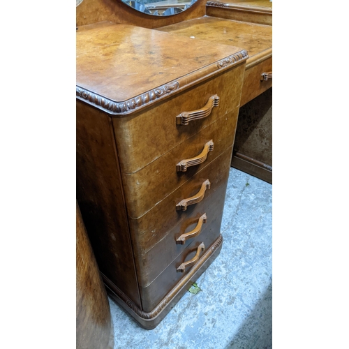 600 - A mid 20th century walnut twin pedestal dressing table with eleven drawers
Location:G
If there is no... 