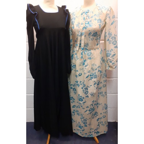 39 - Five items of vintage clothing, mainly 1960's-80's comprising a 1970's Emcar cream and blue floral f... 