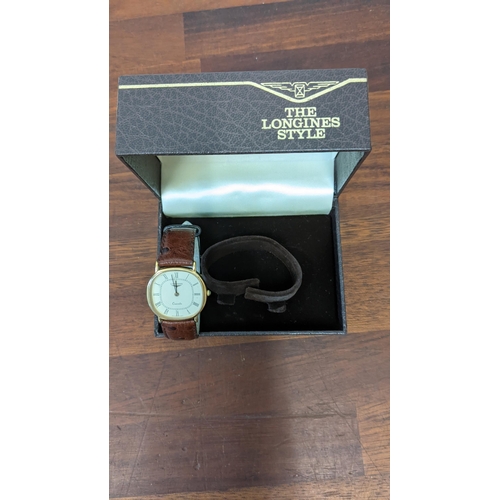 319 - A Longines gents gold plated and steel quartz wristwatch, boxed
Location:CAB
If there is no conditio... 