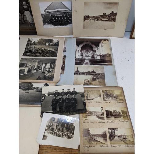 307 - A large collection of vintage photographs and letters to include examples of houses, river scenes, c... 