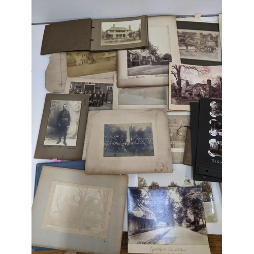 307 - A large collection of vintage photographs and letters to include examples of houses, river scenes, c... 