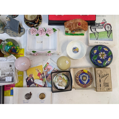 312 - Mixed collectables to include three 19th century prints, a Chinese cloisonné dish, a royal Crown Der... 