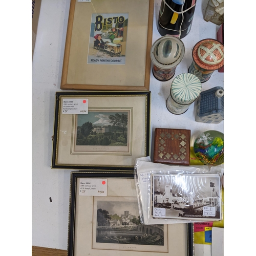 312 - Mixed collectables to include three 19th century prints, a Chinese cloisonné dish, a royal Crown Der... 