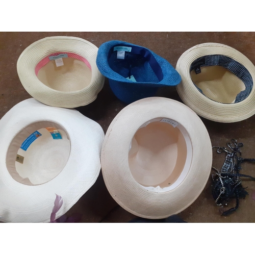 106 - A group of fashion hats, fascinators, belts and shoes UK size 5 to include unworn Hotter shoes, Pete... 