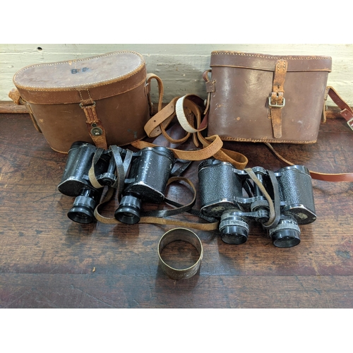 267 - Two pairs of binoculars and a silver plated napkin ring Location:LAM
If there is no condition report... 