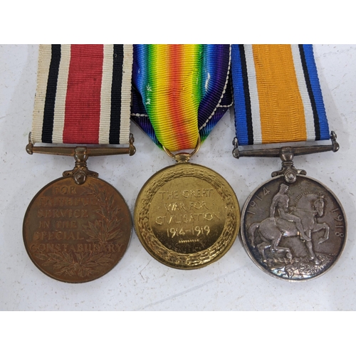 269 - A WWI two medal campaign group named to 201052 Pte. H Jeskins Royal Berkshire Regiment, the police S... 