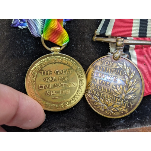 273 - A WWI campaign medal group comprising BWM & Victory medal named to 33604 Pte. H Stevens R.Berks R, w... 