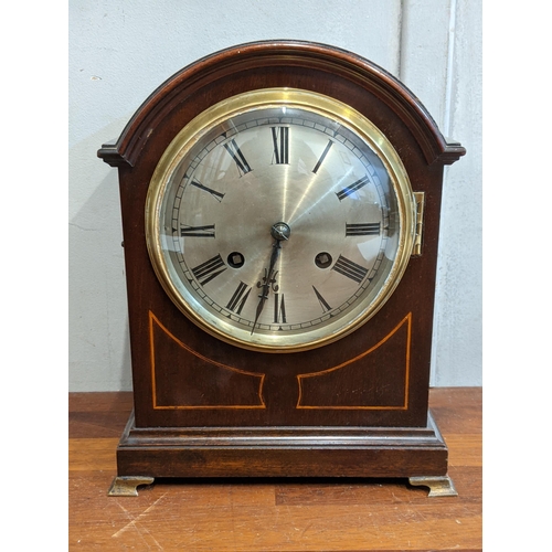 325 - A 1920's German Peerless inlaid mahogany cased mantel clock
Location:1.1
If there is no condition re... 