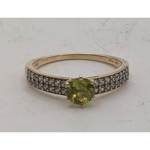 80 - An Ambilobe sphene and white zircon 9ct gold ring, size Q, 2.2g, with certificate of authenticity
Lo... 