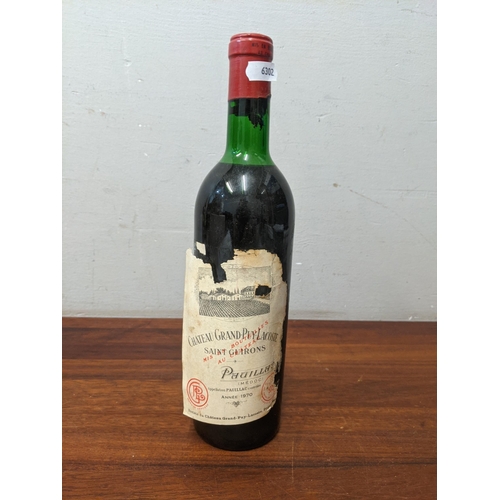 38 - A single bottle of 1970 Chateau Grand-Puy-Lacoste  
Location:L3, Blue Shelves