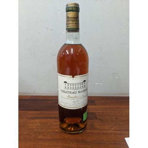 40 - One bottle of 1974 Chateau Nairac Sauternes 
Location:L3, Blue Shelves