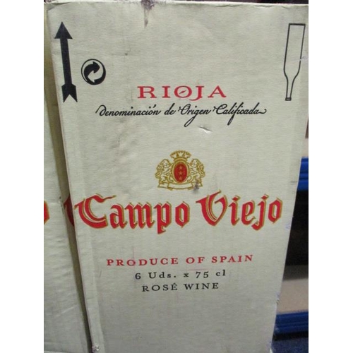 61 - Four cases of Campo Viejo Tempranillo Rose, 24 bottles, 75cl. Location:4, WOODEN SHELVES