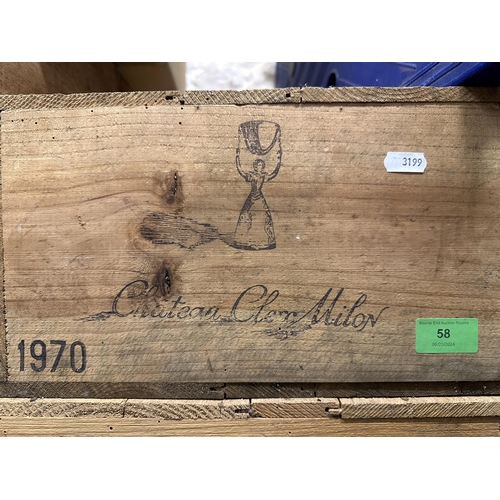 82 - 1 case of Chateau Clerc Milon 1970 vintage
Location:Front door, right.