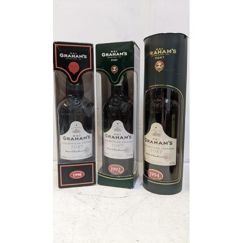 89 - Three bottles of late vintage Graham's Port 1990, 1992, 1994
Location:3, wooden shelves