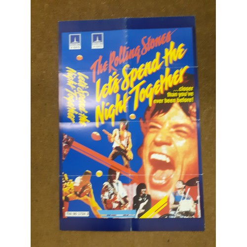 229 - The Rolling Stones Interest- A video poster for 'Let's Spend the Night Together', folded, 1982, 30