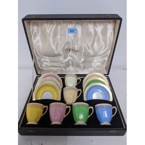 223 - Spode cased Ryde pattern porcelain coffee cups and saucers set Location:1.1
If there is no condition... 