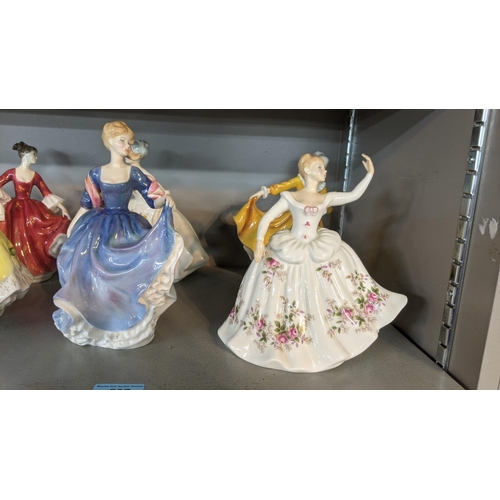 507 - Six Royal Doulton figures to include Stephanie HN 2811, Shirley HN 2702, Elizabeth HN 2465, Kirsty H... 