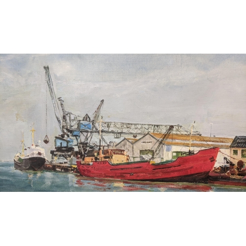 445 - A Page - Poole Harbour, oil on canvas, signed and dated '82, 50cm x 76cm, framed
Location: RWM
If th... 