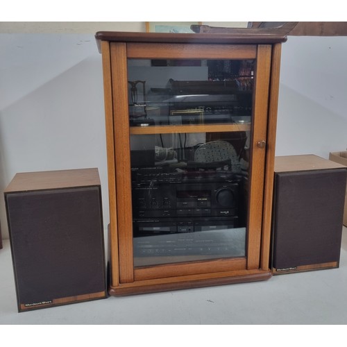 510 - A vintage G-Plan teak hi-fi cabinet containing a Technics stacking system and speakers
Location: A3M... 