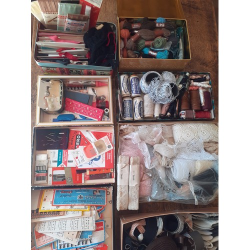 41 - A quantity of mainly 1950's-70's needlework and dressmaking accessories to include bias bindings, th... 