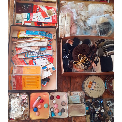 41 - A quantity of mainly 1950's-70's needlework and dressmaking accessories to include bias bindings, th... 