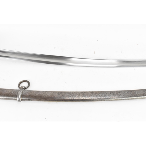 141A - A 19th century French, 1822 model cavalry trooper's sabre with curved fullered blade, blade length 9... 