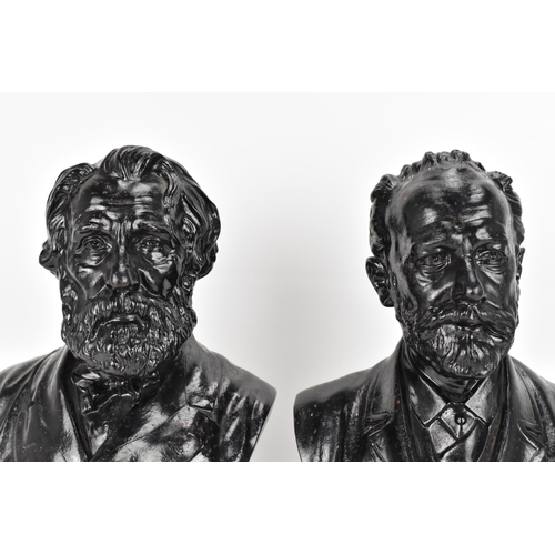 101 - Two mid 20th century Russian cast iron busts including one depicting Tchaikovsky after the sculptor ... 