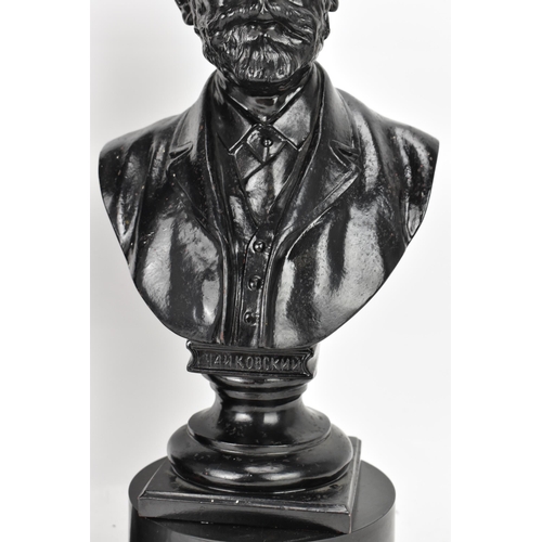 101 - Two mid 20th century Russian cast iron busts including one depicting Tchaikovsky after the sculptor ... 