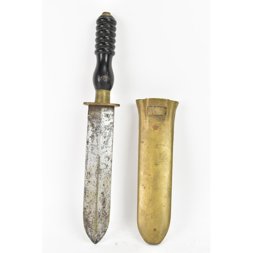 105 - A British diver's knife, double edged blade 7½