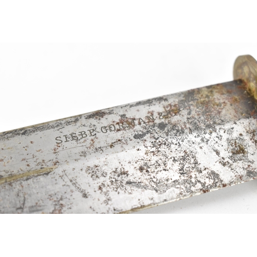 105 - A British diver's knife, double edged blade 7½