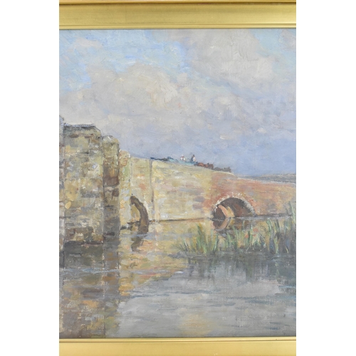 108 - Frederick William N. Whitehead (1853-1938) - An oil on canvas entitled 'Wool Bridge, Dorset' signed ... 