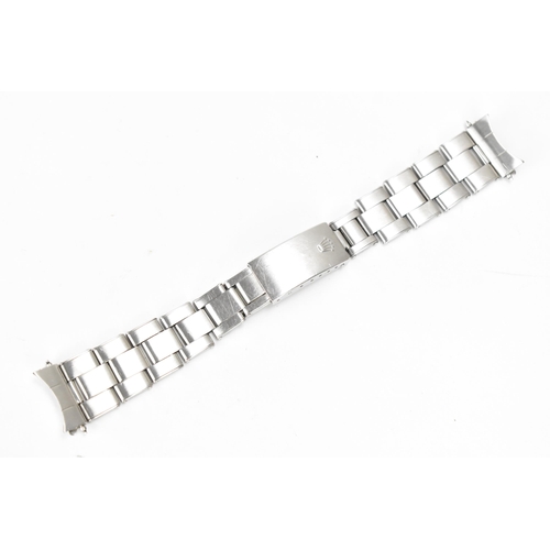 11 - A Rolex Oyster riveted expanding stainless steel wristwatch bracelet, reference 6635 , 19MM, the end... 