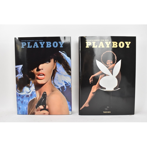 119 - Six volumes of Taschen, Hugh Hefner's Playboy and a reprint of the 1st issue of Playboy, displayed i... 