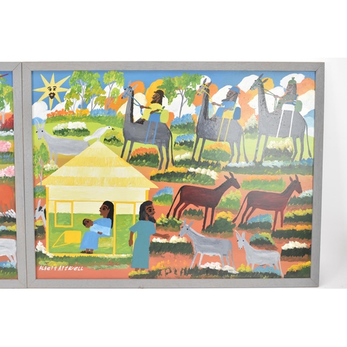 124 - Albert Artwell (Jamaican 1942-2018) - Two oil on boards to include one depicting a scene of the birt... 