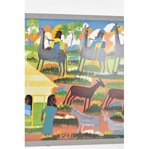 124 - Albert Artwell (Jamaican 1942-2018) - Two oil on boards to include one depicting a scene of the birt... 