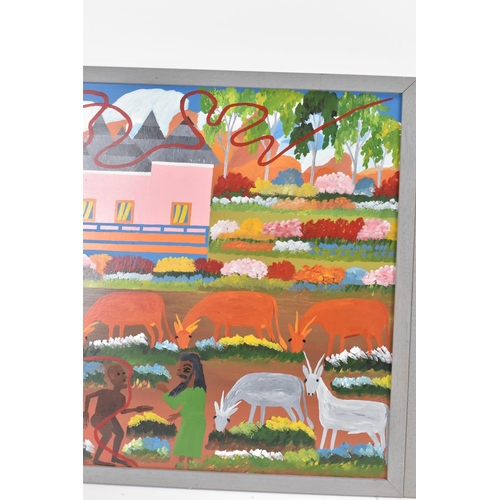 124 - Albert Artwell (Jamaican 1942-2018) - Two oil on boards to include one depicting a scene of the birt... 